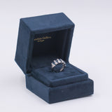 Vintage Ring aus 18 Karat Weißgold mit Diamanten (ca. 0.24 Karat) und blauem Topas, 90er Jahre