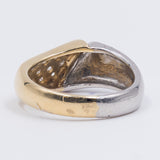 Zweifarbiger Vintage-Ring aus 18 Karat Gold und Platin mit Diamanten (0.29 Karat), 80er