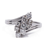 Vintage 18K Gold Ring with 9 Brilliant Cut Diamonds (approx. 0.78ctw), 60s