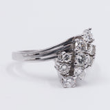 Vintage 18K Gold Ring with 9 Brilliant Cut Diamonds (approx. 0.78ctw), 60s