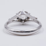 Vintage 18K white gold ring with rosette cut diamond, 1940s