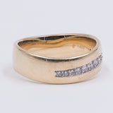 Anillo vintage de oro amarillo de 14 k con diamantes de talla brillante (0,28 ct), años 70
