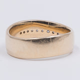 Vintage 14k yellow gold ring with brilliant cut diamonds (0,28ct), 70s