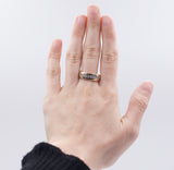 Anillo vintage de oro amarillo de 14 k con diamantes de talla brillante (0,28 ct), años 70