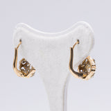 Antique 18k gold and silver ears with rose cut diamonds, early 900s