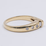 Vintage 14k yellow gold ring with 0.24 ct brilliant cut diamonds, 70s