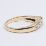 Vintage 14k yellow gold ring with 0.24 ct brilliant cut diamonds, 70s
