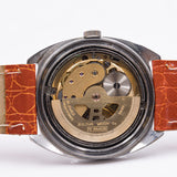 Reloj de pulsera Bulova en acero automático con fecha con esfera negra, años 60/70