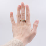 Vintage 14k yellow gold ring with 0.24 ct brilliant cut diamonds, 70s