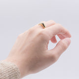 Vintage 14k yellow gold ring with 0.24 ct brilliant cut diamonds, 70s