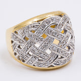 Vintage Recarlo ring in 18K gold with diamonds (0.50ctw), 1980s