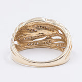 Vintage ring in tricolor 14K gold and diamonds (0.60ctw approx.), 70s