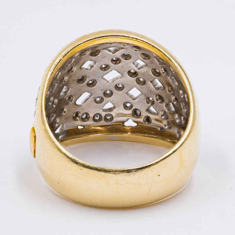 Vintage Recarlo ring in 18K gold with diamonds (0.50ctw), 1980s