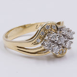 Vintage 14k yellow gold ring with brilliant cut diamonds (0.50ctw), 70s