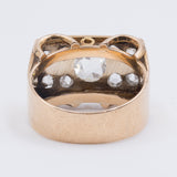 Vintage 18k gold ring with rose cut diamonds, 40s