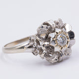Antique 18k white gold ring with 0.30ct diamond, 30s / 40s