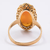 Vintage 18k Gelbgold Ring mit Cameo auf Muschel, 50er / 60er Jahre