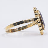 Anello vintage con granati in oro giallo 8k, anni '60