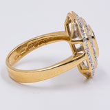 Vintage-Ring aus 18 Karat Gelbgold mit Saphir und Diamanten, 70er Jahre