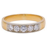 Vintage 18k Yellow Gold Diamond (0.80ctw) Riviera Ring, 80s