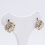 Boucles d'oreilles anciennes en or blanc 18 carats avec diamants (0.20 ct), années 30/40
