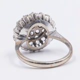 Vintage 18k White Gold Rose Cut Diamond "Patch" Ring, 30s/40s
