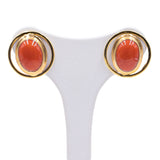 Boucles d'oreilles en or jaune 18 carats et corail, années 50/60