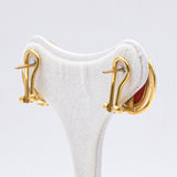 Earrings in 18k yellow gold and coral, 50s / 60s