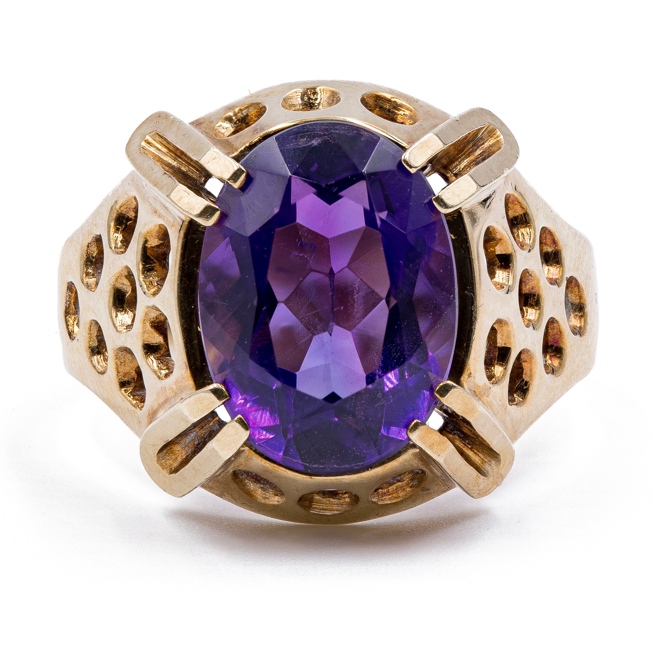 Anello donna ametista in oro giallo - Sari Gold