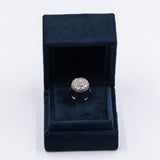Anillo vintage "parche" de oro blanco de 18 quilates con diamantes talla rosa, años 30/40