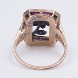 ANTIQUE RING IN 12K GOLD AND SILVER WITH DIAMONDS AND RUBIES, EARLY 900s