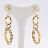 Zweifarbige Ohrringe aus 18 Karat Gold, 80er Jahre