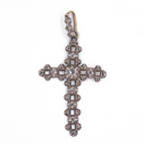 Серебряный крестик с бриллиантами огранки "розетка", начало 800 века.