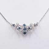 Vintage 14kt gold necklace with diamonds (0.80ct) and sapphires, 60s