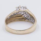 Vintage 14kt yellow gold ring with brilliant cut diamonds (1ct), 1970s