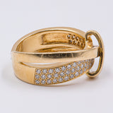 Vintage ring in 18k gold with pave diamonds (0.56ctw), 70s