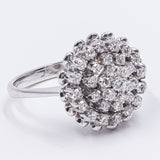 18K white gold dome ring with diamonds totaling approximately 0.70ctw