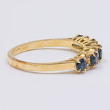 Винтажное кольцо из 18-каратного желтого золота с сапфирами и бриллиантами, 60-е/70-е годы