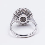18K white gold dome ring with diamonds totaling approximately 0.70ctw