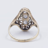 Art Nouveau gold ring with 3 diamonds (0.70ctw), 20s