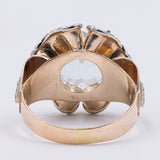 Vintage Ring aus 18 Karat Gelbgold mit ca. 4 Karat Aquamarin, 50er Jahre