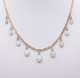 Vintage 18k yellow gold necklace with opals, 1970s