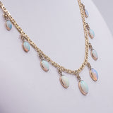 Vintage 18k yellow gold necklace with opals, 1970s
