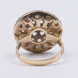 Vintage "Patch"-Ring aus 18 Karat Gelbgold und Silber mit Diamanten im Rosenschliff, 50er/60er Jahre