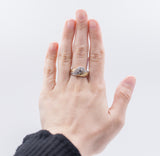 Винтажное кольцо из 14-каратного золота с бриллиантами классической огранки (примерно 1 карата), 70-е гг.