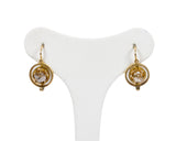 Antike Ohrringe aus 18 Karat Gold mit Diamantrosetten, Ende des 800. Jahrhunderts