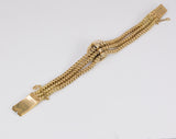 Antique 18k gold bracelet with diamond rosettes, late 19th century