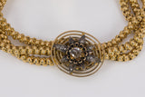 Bracelet ancien en or 18 carats avec rosaces de diamants, fin du 800e siècle