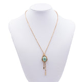 Vintage Halskette aus 18 Karat Gelbgold mit Türkis, 70er Jahre