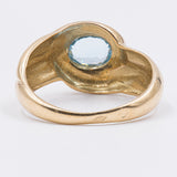 Vintage Ring aus 18 Karat Gelbgold mit blauem Topas, 70er/80er Jahre